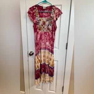 Parsley & Sage Pink and Yellow High Low Dress